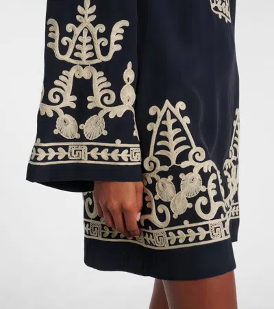 Isabel Marant Étoile Fadeli Embroidered Crêpe Tunic In Black