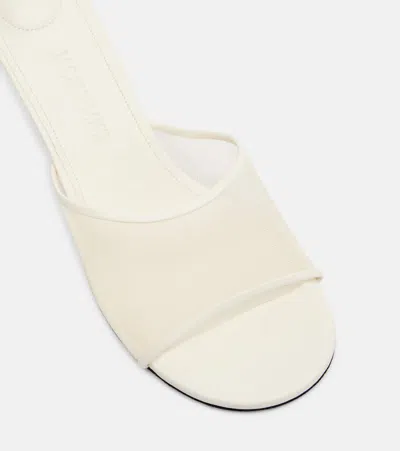 Jacquemus Cubisto Leather-trimmed Mesh Mules In White
