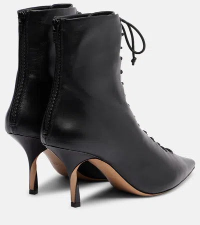 Jacquemus Pointed Toe Stiletto Ankle Boots In Black