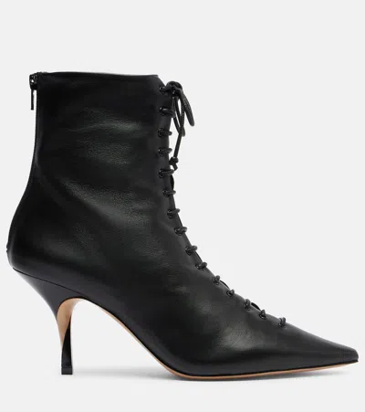Jacquemus Pointed Toe Stiletto Ankle Boots In Black