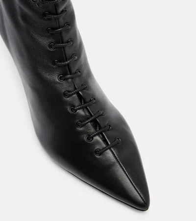 Jacquemus Pointed Toe Stiletto Ankle Boots In Black