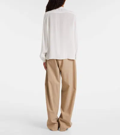 Tory Burch Georgette Bow Blouse In White