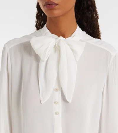 Tory Burch Georgette Bow Blouse In White