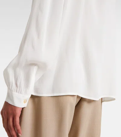 Tory Burch Georgette Bow Blouse In White