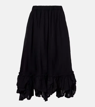 Noir Kei Ninomiya Wool-blend Midi Skirt In Black