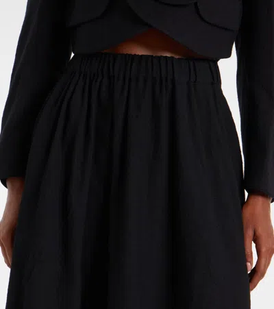Noir Kei Ninomiya Wool-blend Midi Skirt In Black