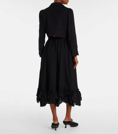 Noir Kei Ninomiya Wool-blend Midi Skirt In Black