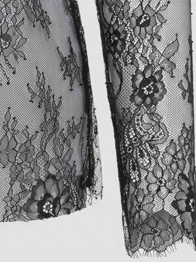 Alberta Ferretti Alberta Ferreti Lace Ls T-shirt In Gray