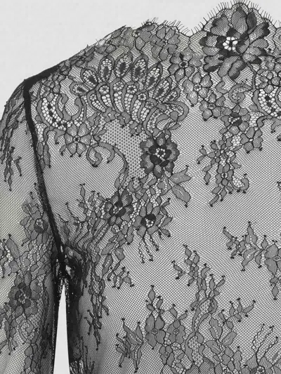 Alberta Ferretti Alberta Ferreti Lace Ls T-shirt In Gray