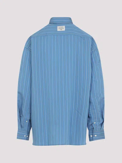 Acne Studios Striped Long Sleeve Button Up Shirt In Blue