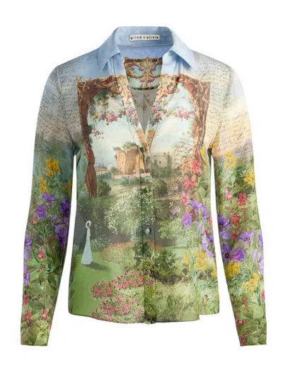 Alice And Olivia Eloise Button Down Blouse In Multi In Multi