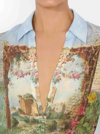 Alice And Olivia Eloise Button Down Blouse In Multi In Multi