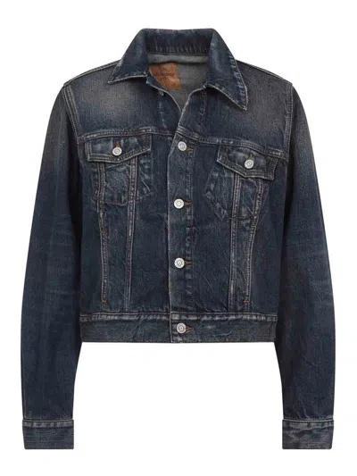 Balenciaga Denim Small Fit Jacket In Blue
