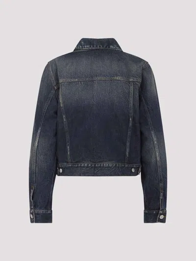Balenciaga Denim Small Fit Jacket In Blue