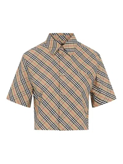 Burberry Vintage Check Cropped Shirt In Multi