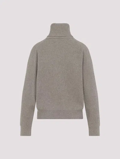 Brunello Cucinelli Wool Cashmere Silk Pullover In Gray