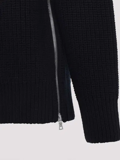 Dries Van Noten Black Wool Zip-up Cardigan In Black