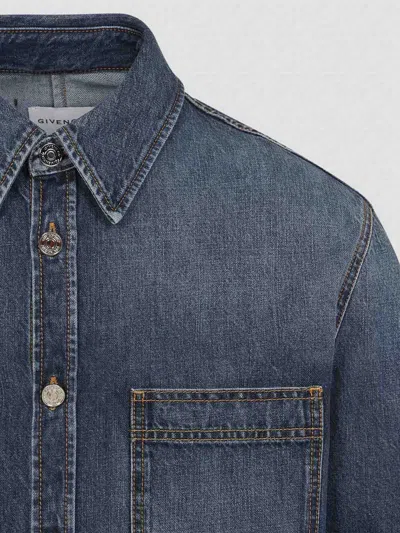 Givenchy Classic Denim Shirt With Button-up Front In Blue