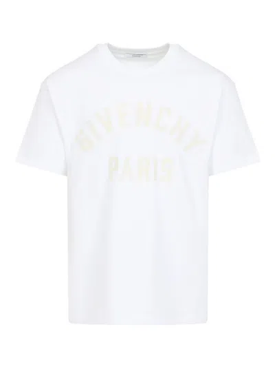 Givenchy White T-shirt With Maxi Logo On The Front In Cotton Man In White