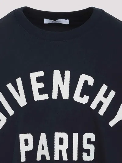 Givenchy Men Black Crewneck T-shirt With Maxi Logo Lettering On The Front In Cotton Man