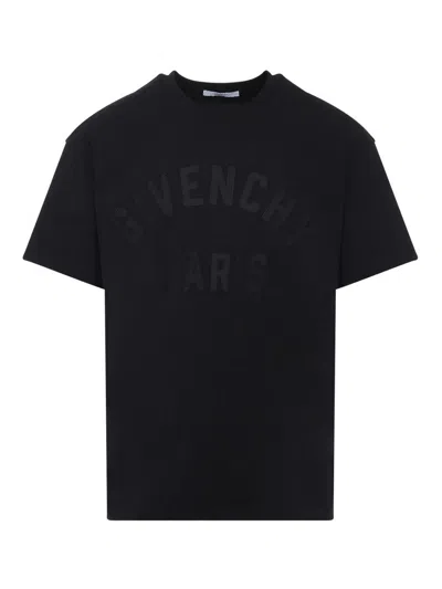Givenchy Black T-shirt With Maxi Logo On The Front In Cotton Man