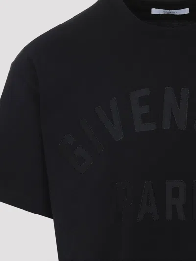 Givenchy Black T-shirt With Maxi Logo On The Front In Cotton Man