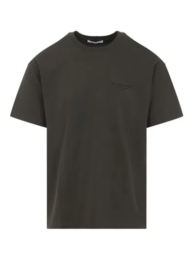 Givenchy Regular Fit Crew Neck Short Sleeve T-shirt In Brown