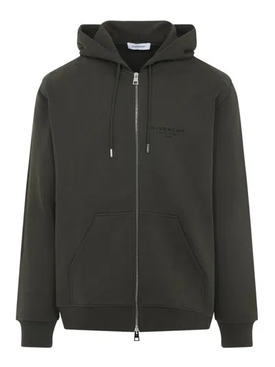 Givenchy Hooded Sweatshirt Front Pockets In Brown