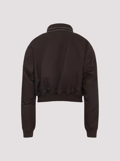 Givenchy Cropped Flap Pocket Jackets With High Collar In Brown
