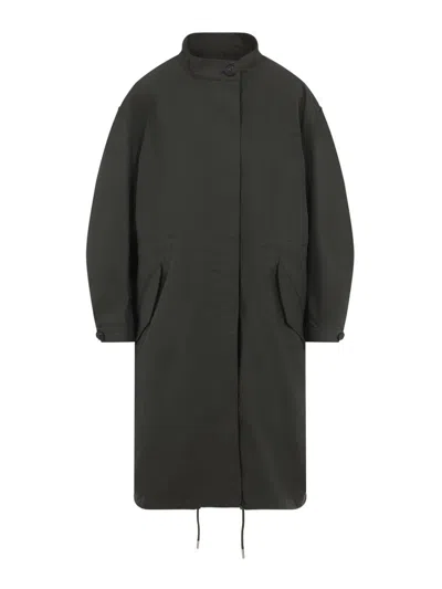 Givenchy Cotton Jacket With Back Slit And Drawstrings In Brown