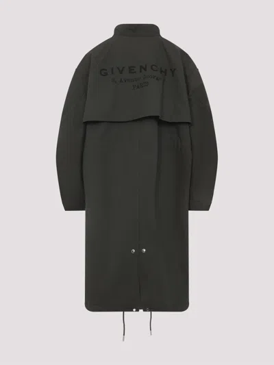 Givenchy Cotton Jacket With Back Slit And Drawstrings In Brown