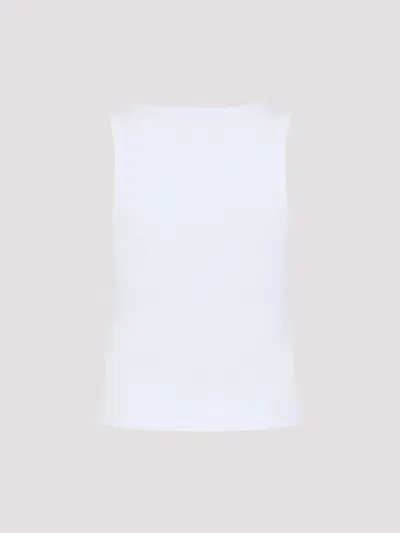 Givenchy Women Slim Tank Top With Logo Print In White