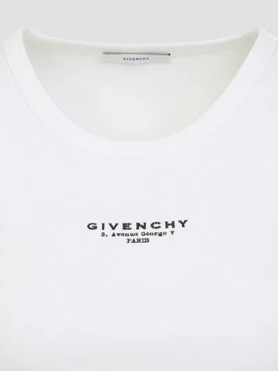 Givenchy Women Slim Tank Top With Logo Print In White