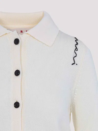 Marni Cardigan In Cotone Color Crema In White