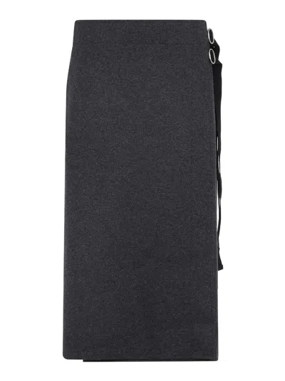 Jil Sander Tailored High-waisted Maxi Skirt With Aesthetic In Gray