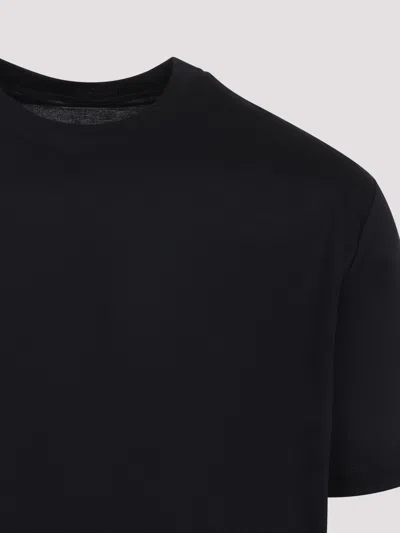 Kiton Short Sleeve Crew Neck T-shirt Design In Black