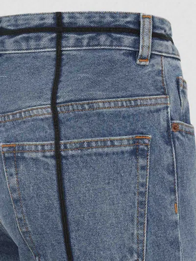 Mm6 Maison Margiela Mm6 By Maison Margiela Flared Blue Jeans With Contrasting Stitching In Blue
