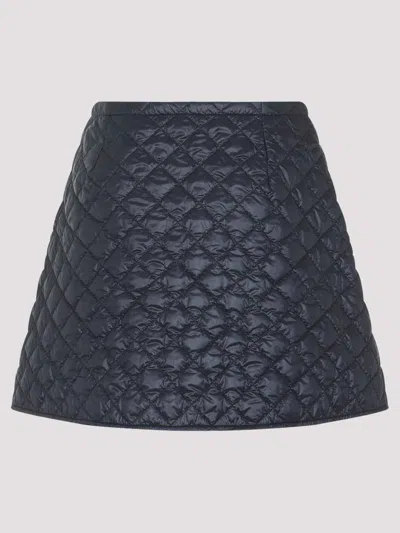 Moncler Minigonna In Nylon Blu Notte Donna In Blue