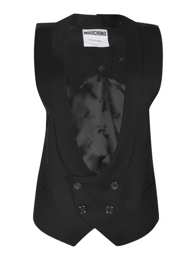 Moschino Scoop-neck Waistcoat In Black