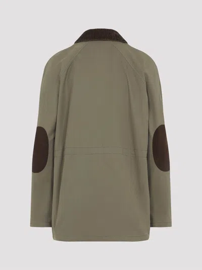 Moschino Cotton Jacket Hidden Drawstring In Green