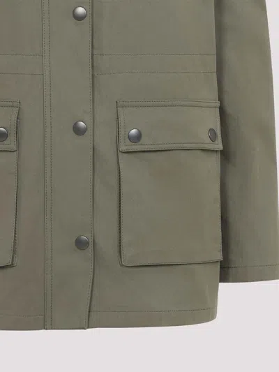 Moschino Cotton Jacket Hidden Drawstring In Green