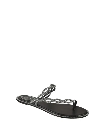 René Caovilla Rene Caovilla Black Flat Braid Sandal 10 In Black