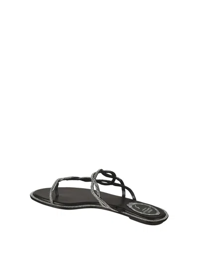 René Caovilla Rene Caovilla Black Flat Braid Sandal 10 In Black