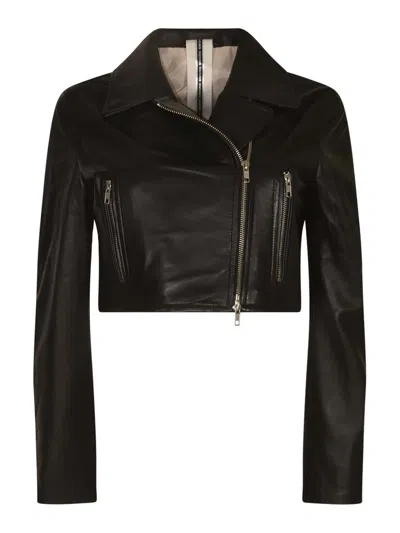 Sword 6.6.44 Cropped Zip-front Leather Jacket In Brown
