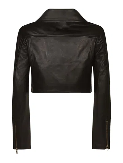 Sword 6.6.44 Cropped Zip-front Leather Jacket In Brown