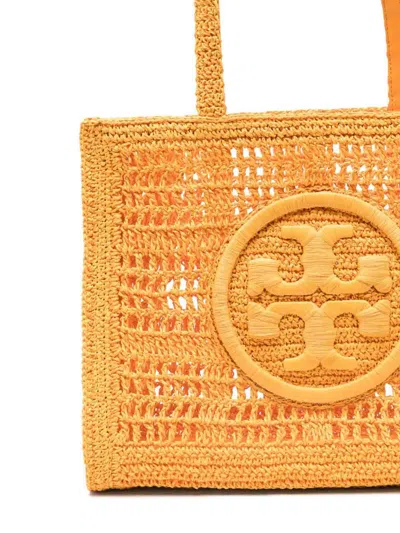 Tory Burch Small Rafia Tote Crochet Design In Orange