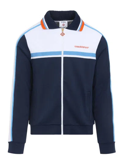 Casablanca Pique Truck Jacket In Blue