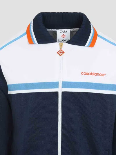 Casablanca Pique Truck Jacket In Blue