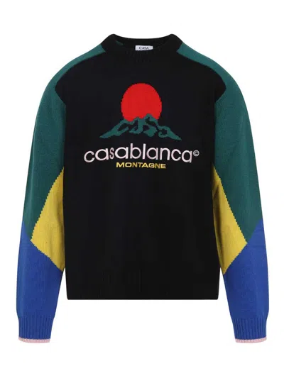 Casablanca Crewneck Merino Wool Jumper In Multi