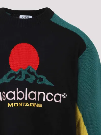 Casablanca Crewneck Merino Wool Jumper In Multi